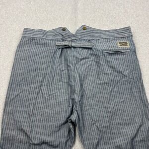 VTG Frontier Classics Western Trousers Mens 48* Blue Hickory Striped Buckle Back